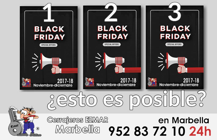 Black Friday copias llaves coche, mirillas, controles de accesos cerrajeros Marbella Ezmar